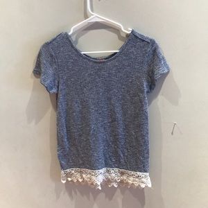 Knit lace trim top